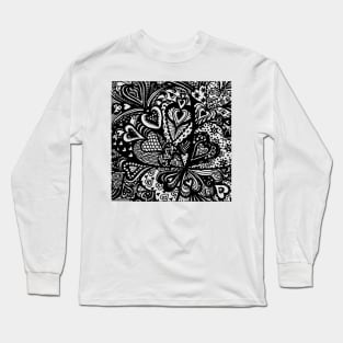 Hearts in a Square Aussie Tangle - see description re colour options Long Sleeve T-Shirt